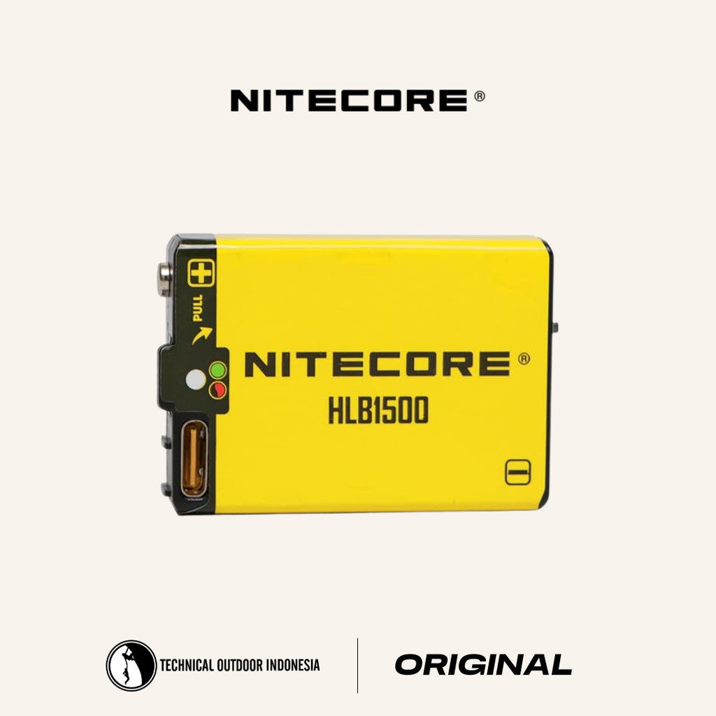 NITECORE Battery Pack Rechargeable USB C 1500mAh for UT27 HA23 UHE - HLB1500 / Yellow