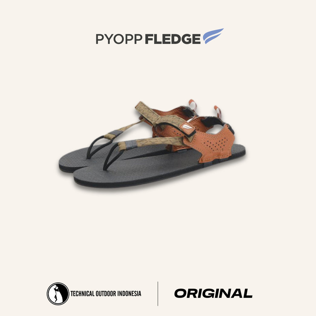 Pyopp Fledge Tapak V1.5 Barefoot Flip Flops - Olive Green Terracota