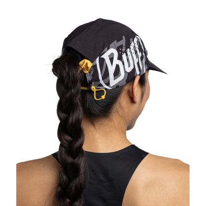 Buff Original Pack Speed Cap LOGO Black (Foldable) - Topi Lari Trail/Hiking