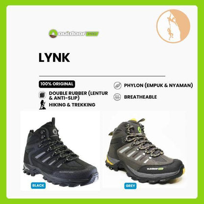 Sepatu Gunung Outdoor Pro Lynk - Sepatu Hiking & Trekking Pria Original / Sepatu Outdoor Anti Slip