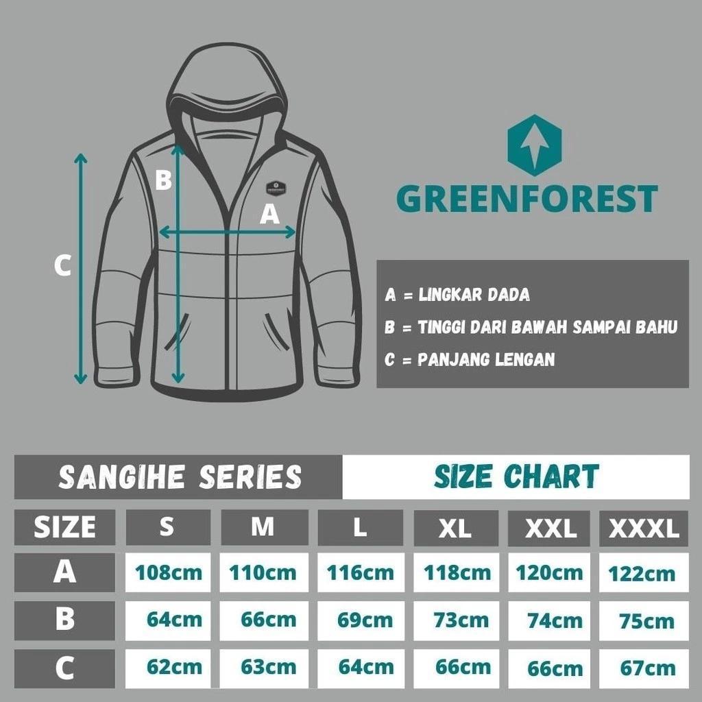 Jaket Gunung Outdoor Greenforest Sangihe - Jaket Waterproof & Windproof Pria Wanita