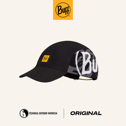 Buff Original Pack Speed Cap LOGO Black (Foldable) - Topi Lari Trail/Hiking