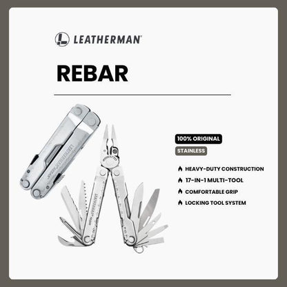 Leatherman REBAR - Pisau Lipat Multifungsi Stainless Steel
