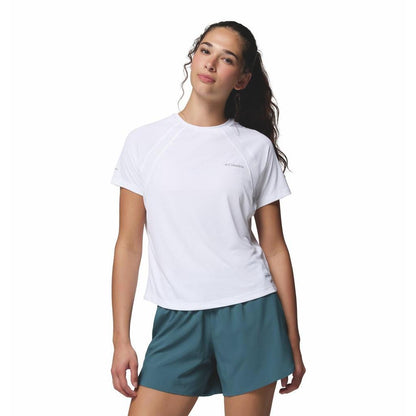 Kaos Outdoor Wanita Columbia Stealth Spring SS Tee White Original - Kaos Lari & Casual