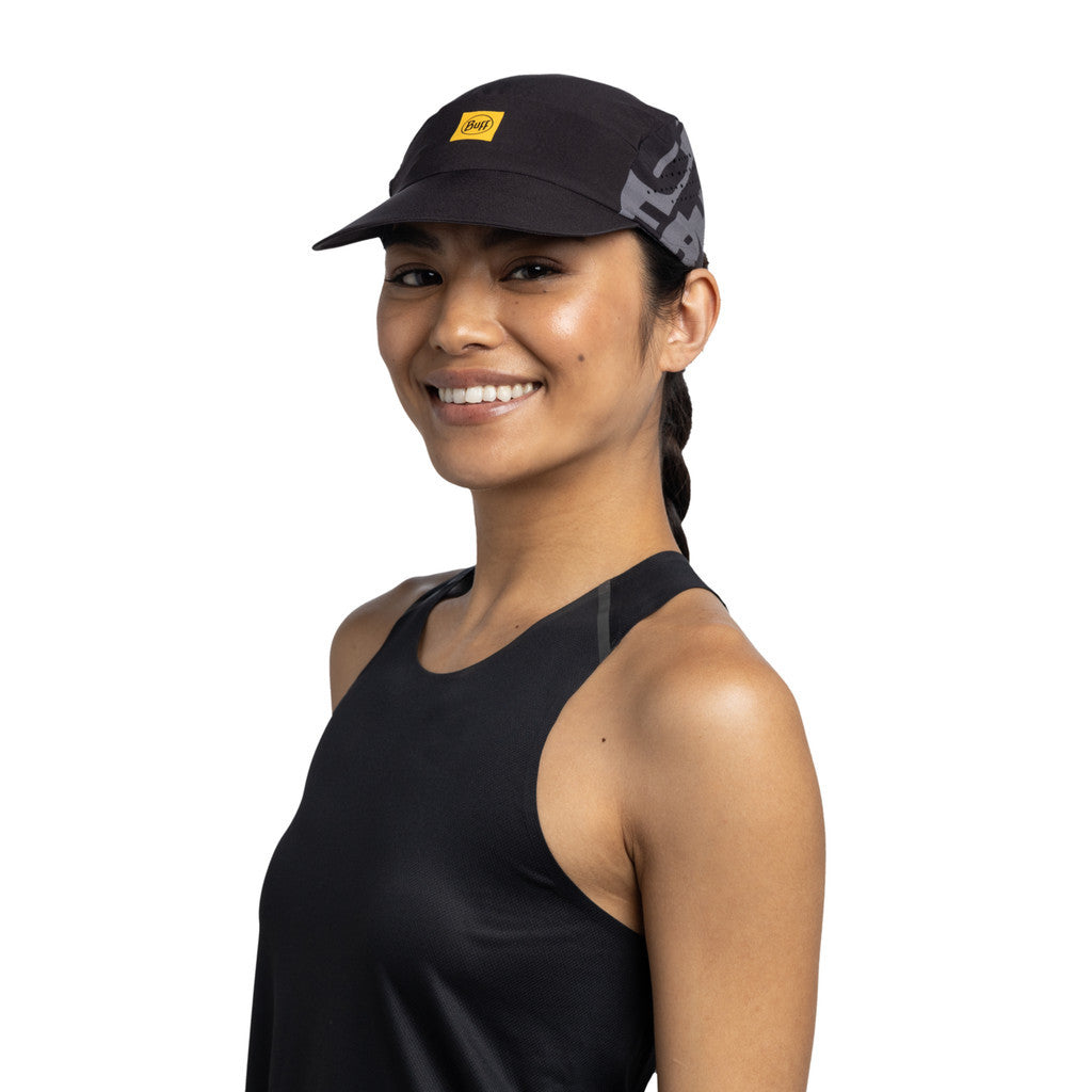 Buff Original Pack Speed Cap LOGO Black (Foldable) - Topi Lari Trail/Hiking