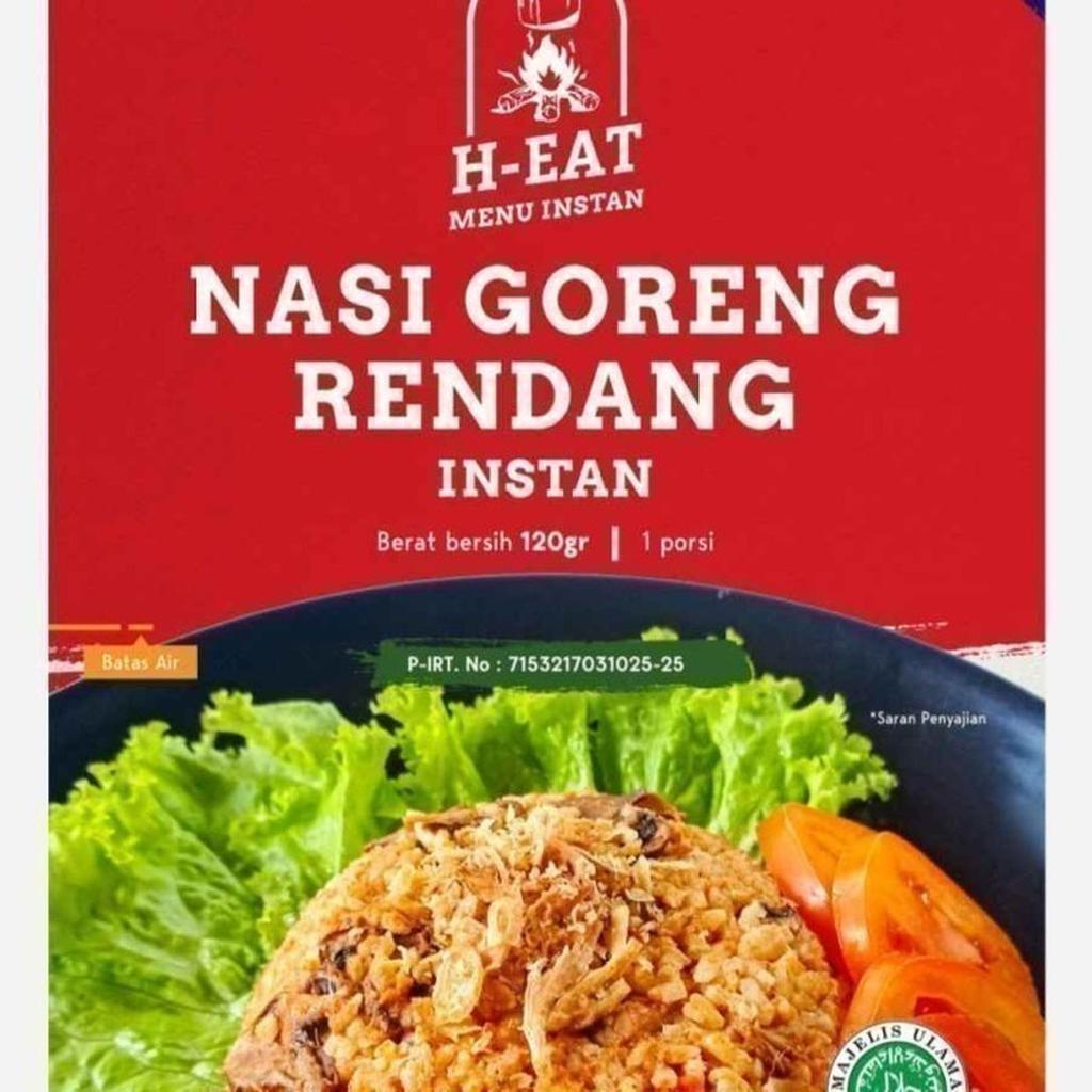 H-EAT Nasi Goreng Rendang Instant - Makanan Instan Ransum Cepat Saji