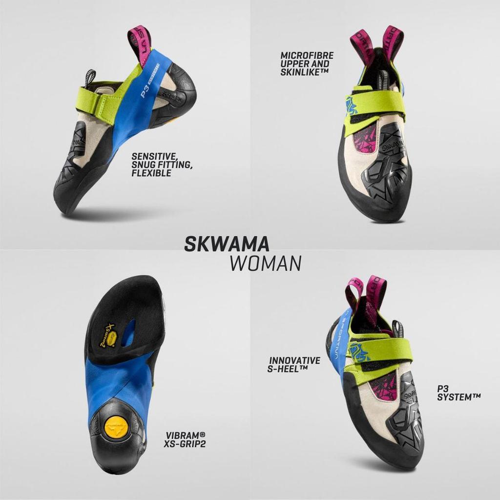La Sportiva Skwama Women (Apple Green/Cobalt Blue) - Sepatu Panjat Tebing/Bouldering/Sport Climbing/Outdoor Indoor Climbing