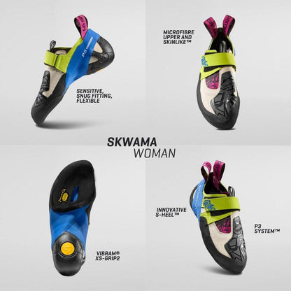 La Sportiva Skwama Women (Apple Green/Cobalt Blue) - Sepatu Panjat Tebing/Bouldering/Sport Climbing/Outdoor Indoor Climbing