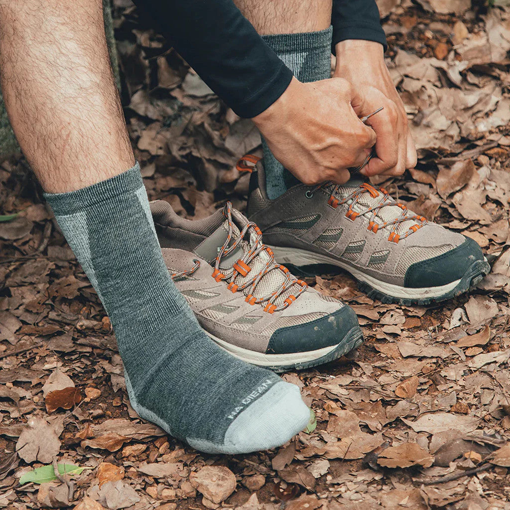 NAGIEAN Merino Socks Crew (Grey/Dark Grey) – Kaos Kaki Outdoor Hiking Premium