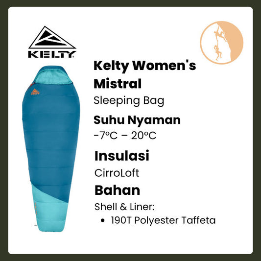 Kelty Women's Mistral 20 Degree (Reguler Size) - Sleeping Bag