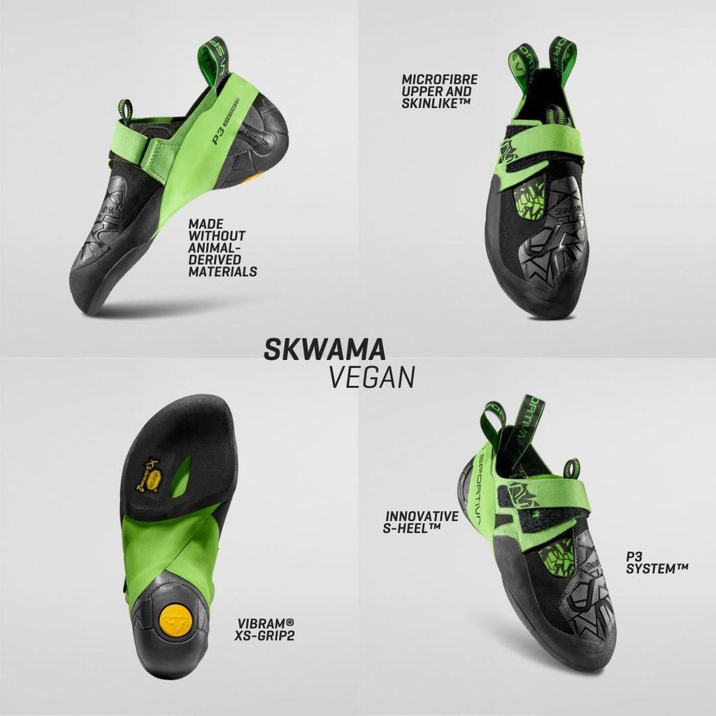 La Sportiva Skwama Vegan (Black/Flash Green) - Sepatu Panjat/Climbing Shoes/Animal-Free Material