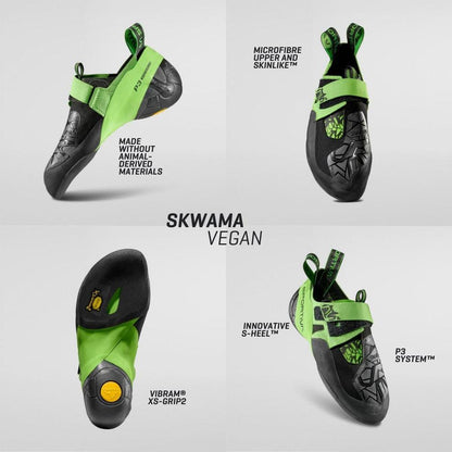 La Sportiva Skwama Vegan (Black/Flash Green) - Sepatu Panjat/Climbing Shoes/Animal-Free Material