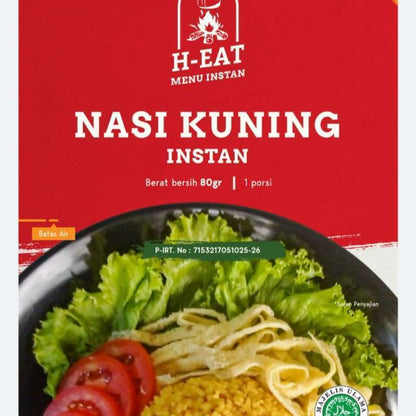 H-EAT Nasi Kuning (80gr) - Makanan Instan Ransum Cepat Saji