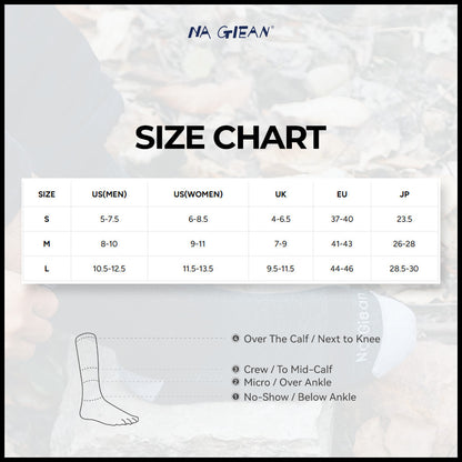 NAGIEAN Merino Socks Crew (Grey) – Kaos Kaki Outdoor Hiking Premium