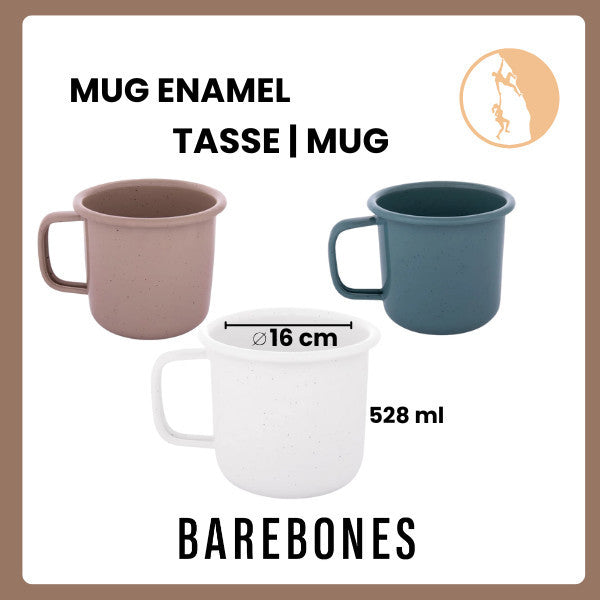 Mug Enamel Barebones -  Rolled Enamelware Mug