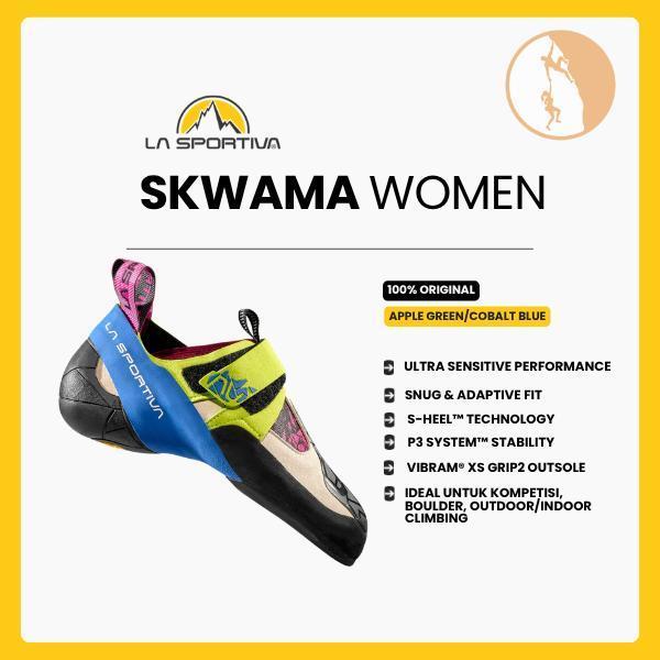 La Sportiva Skwama Women (Apple Green/Cobalt Blue) - Sepatu Panjat Tebing/Bouldering/Sport Climbing/Outdoor Indoor Climbing