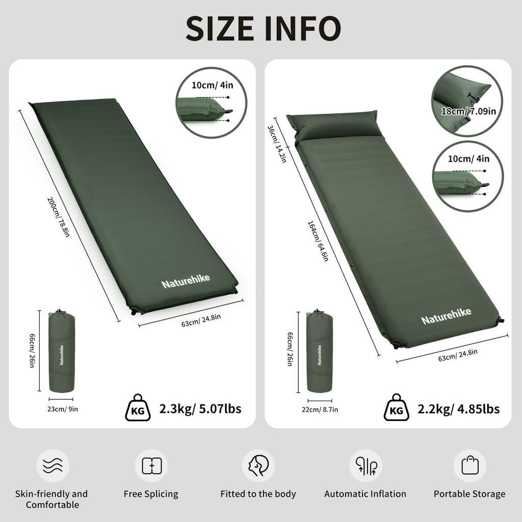 Matras Angin Camping - Naturehike D04 Thickened Self-inflating Cushion