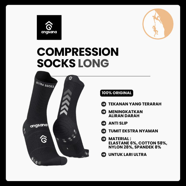 Kaos Kak Panjang Lari Ultra / Unisex - Angsana Compression Socks Long