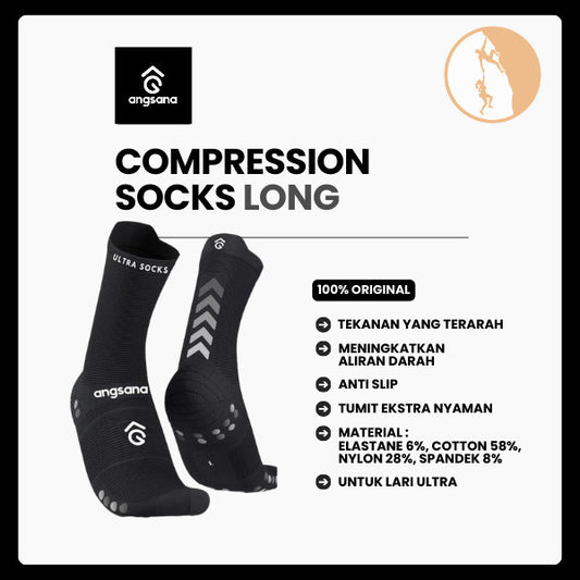 Kaos Kak Panjang Lari Ultra / Unisex - Angsana Compression Socks Long