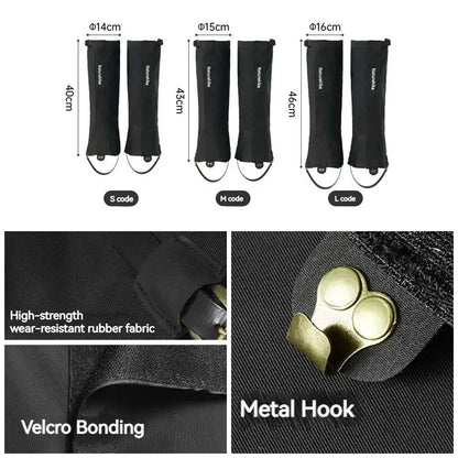 Gaiter Pelindung Kaki Sepatu - Naturehike Snow Leopard Outdoor All-terrain Boot Legging Gaiter / Black