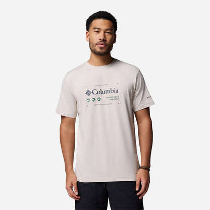 Kaos Outdoor/Hiking Pria - Columbia Men's Kwick Hike™ Graphic Short Sleeve T-Shirt (Dark Stone Heather)