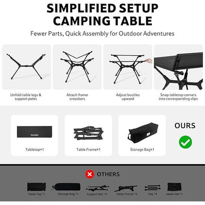 Meja Camping Portable - Yamami YL01 Lightweight Folding Camping Table (Meteorite Black)