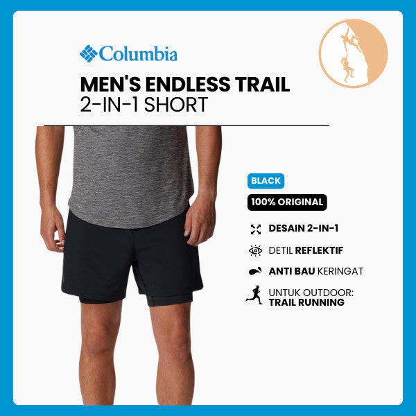Celana Lari Pendek Pria/Trail Running - Columbia Men's Endless Trail 2-In-1 Short