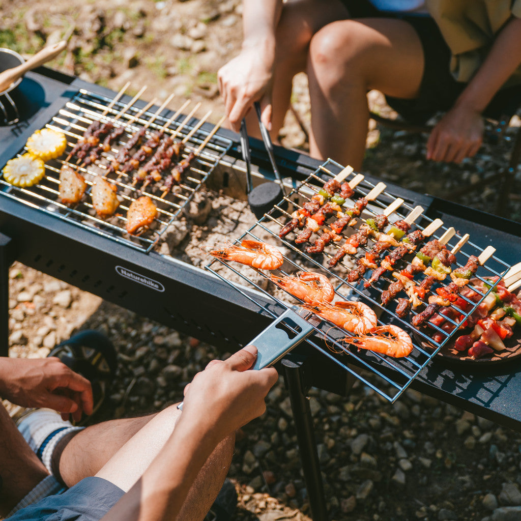 Kompor Pemanggang Camping Outdoor - Naturehike Moyan Multi-functional Vertical Barbecue Grill / CNK2550CF013 / Black / Storage Rack