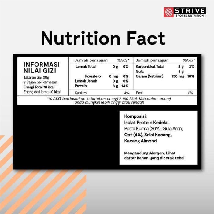 Strive Protein Bar Blueberry (24g Protein/Bar) - Camilan Instant Sehat