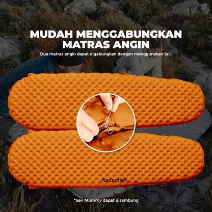 Matras Angin Camping - Naturehike TuYe™ 5.8 Ultralight Inflatable Pad / Orange / Mummy (183x58cm)