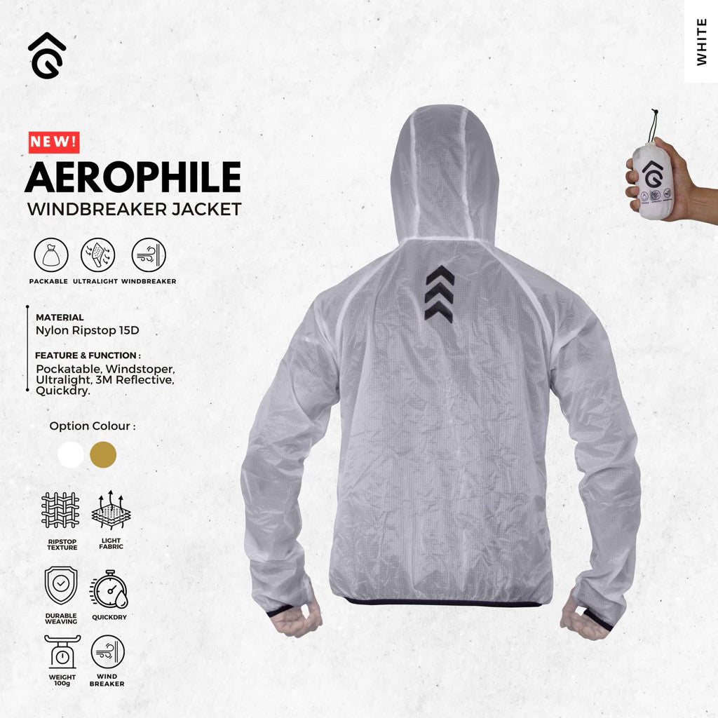 Jaket Windbreaker Ultralight - Angsana Aerophile Packable  Jacket Trail Running