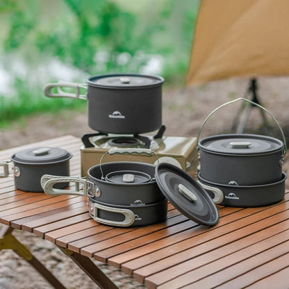 Alat Masak Camping Outdoor - Naturehike Cooking Set Wild Trekking Aluminum Alloy Pot Set / CNK2450CF010