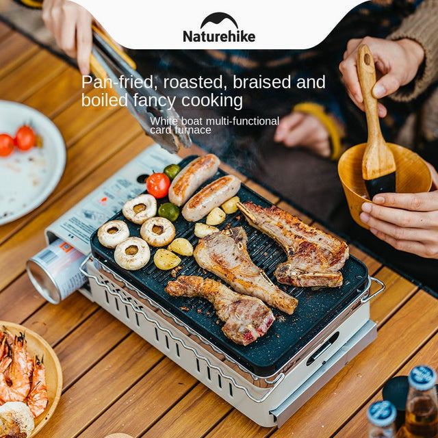 Kompor Portable Outdoor - Naturehike Bai Zhou Multifunctional Card Stove / BBQ Grill (Sand)