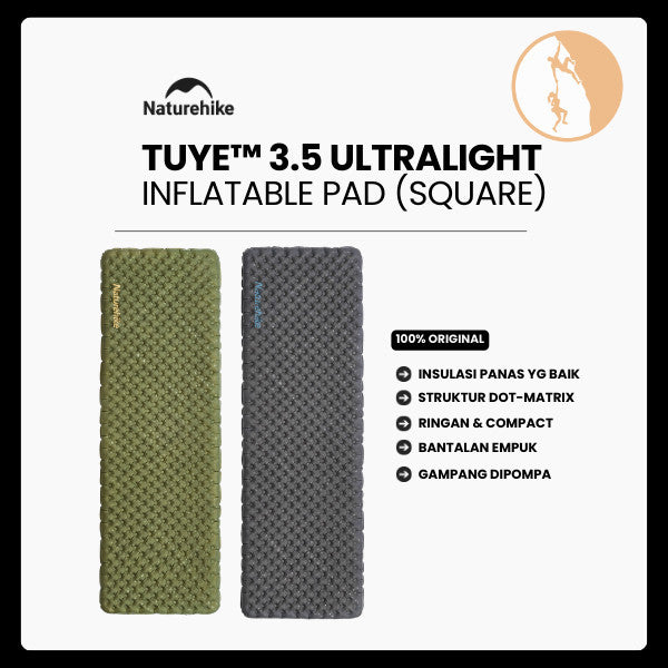 Matras Angin Camping - Naturehike TuYe™ 3.5 Ultralight Inflatable Pad (Square)
