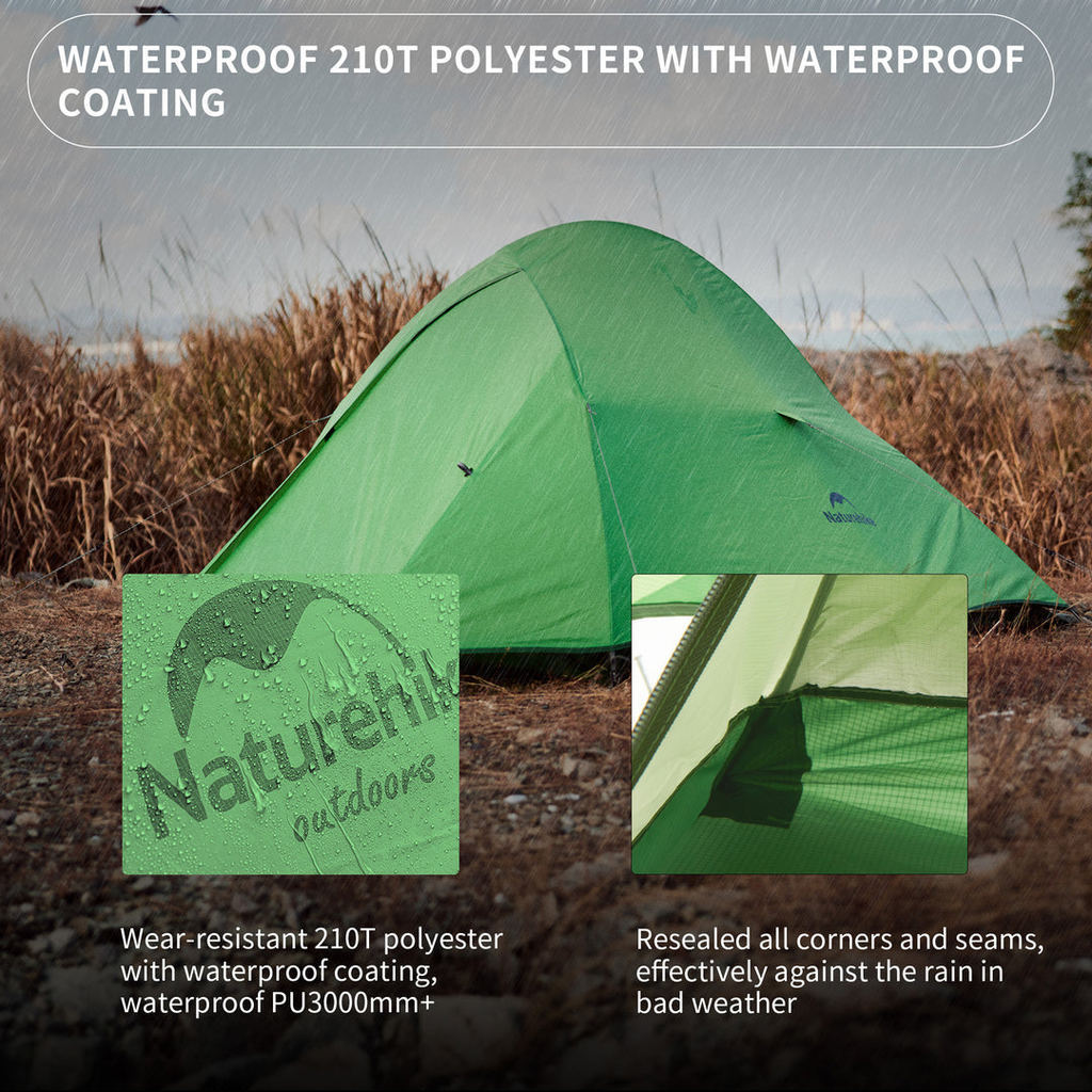 Tenda Camping/Ultralight Backpacking Tent - Naturehike Cloud Up™ Base / Kapasitas 2 Orang / 210T  Polyester