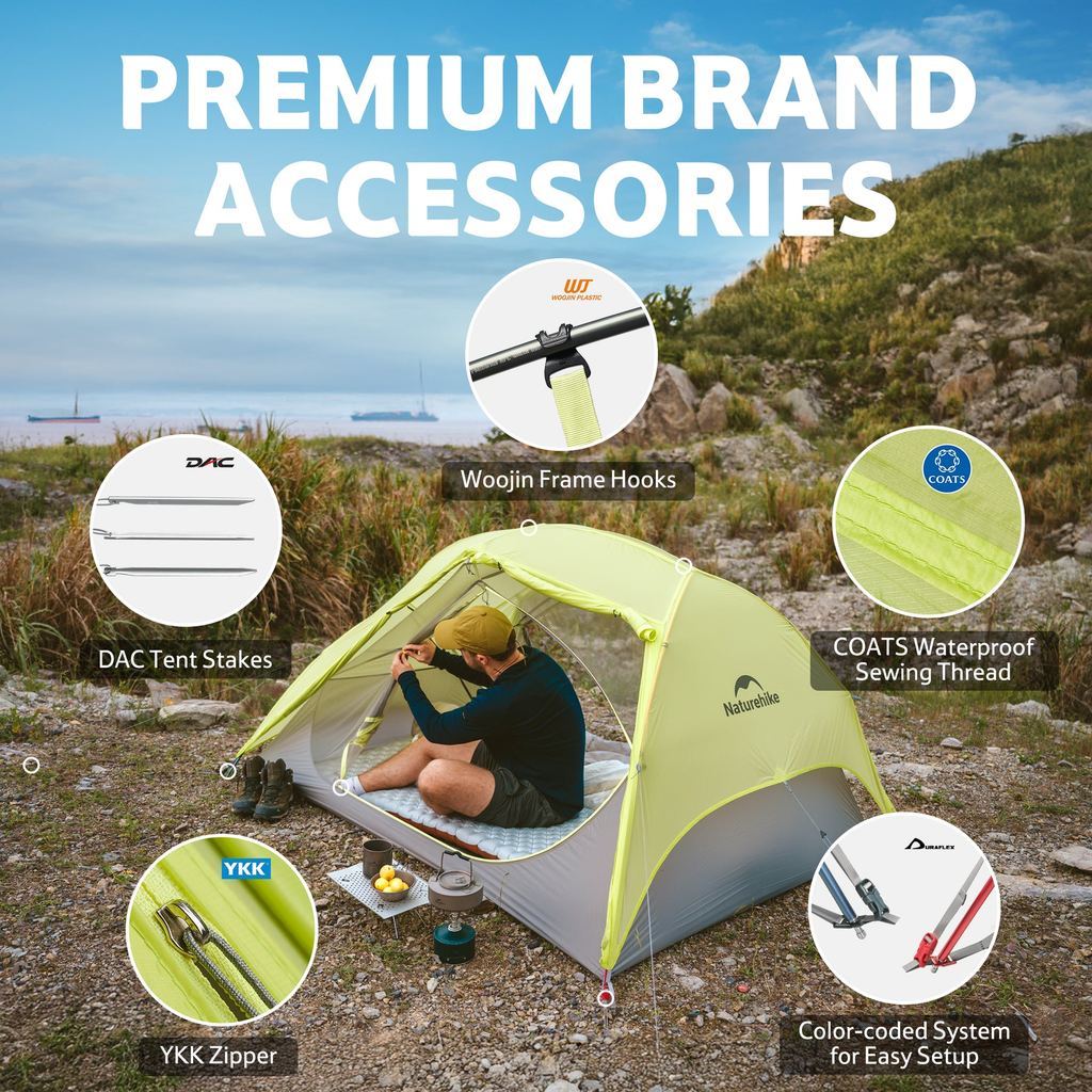 Tenda Camping/Ultralight Backpacking Tent - Naturehike Star River™ EXT / Kapasitas 2 Orang / 10D Nylon
