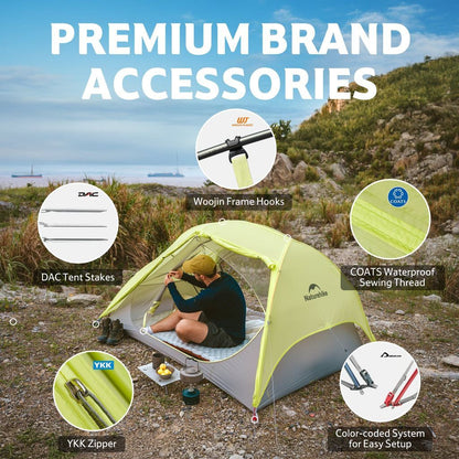 Tenda Camping/Ultralight Backpacking Tent - Naturehike Star River™ EXT / Kapasitas 2 Orang / 10D Nylon