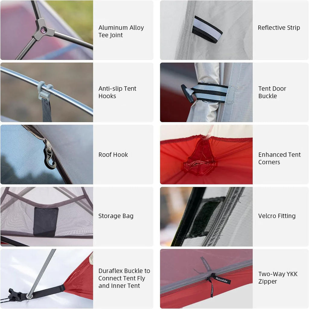 Tenda Camping/Ultralight Backpacking Tent - Naturehike Cloud Up™ PRO/ Kapasitas 1 Orang / 20D Nylon