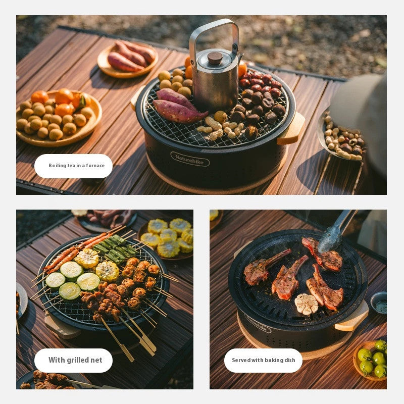 Kompor Arang Camping Portable Outdoor - Naturehike Moyan Table Top Round Stove / Blackfrying & Grilling