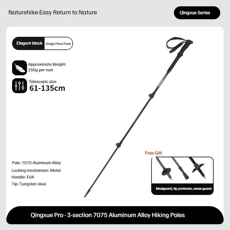 Tongkat Gunung/Hiking - Naturehike Qing Xue Base Three-Section 7075 Aluminum Alloy Trekking Pole / NH17D017-D