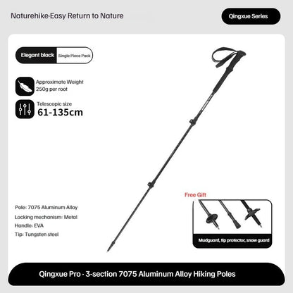 Tongkat Gunung/Hiking - Naturehike Qing Xue Base Three-Section 7075 Aluminum Alloy Trekking Pole / NH17D017-D