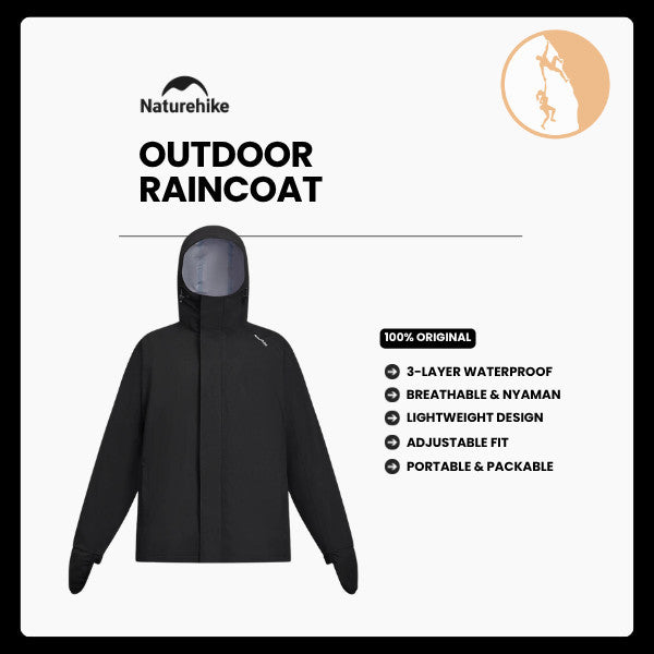 Jaket Waterproof Hiking Unisex - Naturehike Outdoor Raincoat