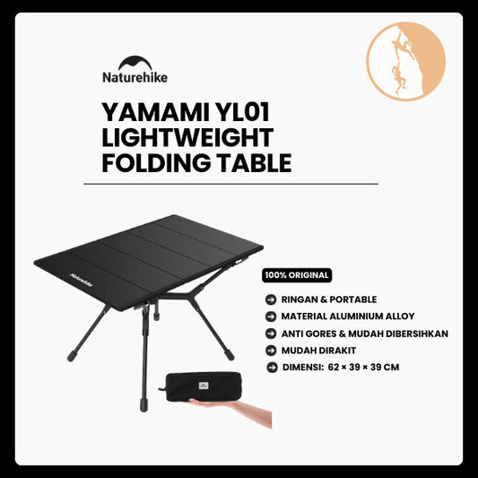 Meja Camping Portable - Yamami YL01 Lightweight Folding Camping Table (Meteorite Black)
