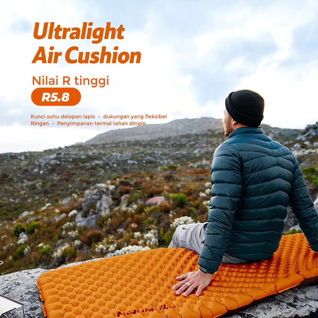 Matras Angin Camping - Naturehike TuYe™ 5.8 Ultralight Inflatable Pad / Orange / Mummy (183x58cm)