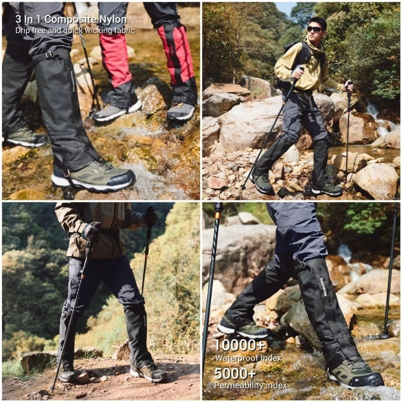 Gaiter Pelindung Kaki Sepatu - Naturehike Snow Leopard Outdoor All-terrain Boot Legging Gaiter / Black