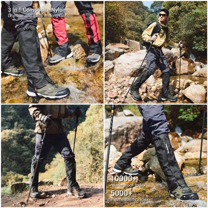 Gaiter Pelindung Kaki Sepatu - Naturehike Snow Leopard Outdoor All-terrain Boot Legging Gaiter / Black