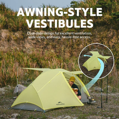 Tenda Camping/Ultralight Backpacking Tent - Naturehike Star River™ EXT / Kapasitas 2 Orang / 10D Nylon