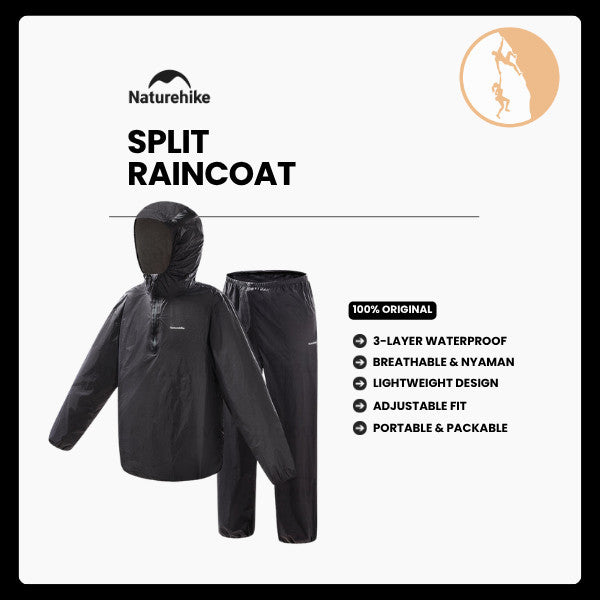 Jas Hujan Hiking Unisex - Naturehike Split Raincoat