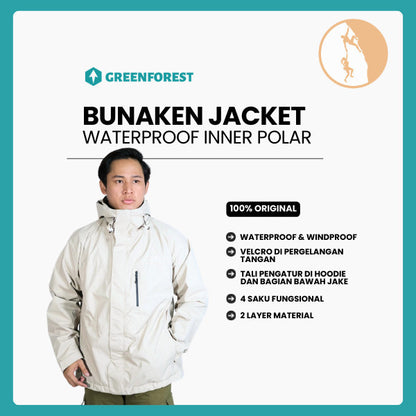 Jaket Gunung Waterproof -  Greenforest Bunaken Inner Polar Unisex