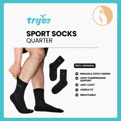Kaos Kaki Olahraga - Trijee Sport Socks Quarter